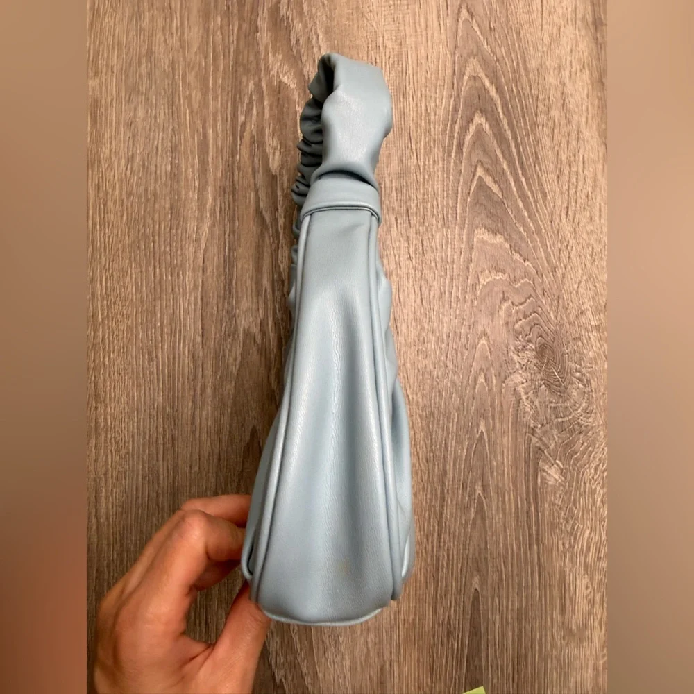 Olivia & Kate Light Blue Faux Leather Mini Shoulder Bag - Picture 9 of 10